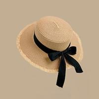 Women's Hat Sun Hat Portable Sun Protection Outdoor Beach Travel Bow Pure Color Lightinthebox - thumbnail