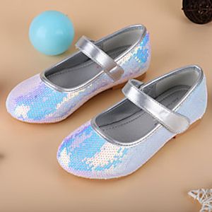 Girls' Flats Glitters Mary Jane Princess Shoes PU Cute Sequins Little Kids(4-7ys) Dance Luminous Champagne Green Spring Summer Lightinthebox