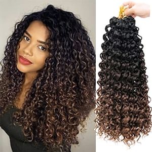 Curl Crochet hair 18inch Water Wave Crochet hair Ombre Synthetic Bohemian Crochet Braid Deep Wave Braiding hair Extensions Lightinthebox