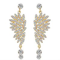Women's Cubic Zirconia Drop Earrings Tassel Fringe Stylish Gold Plated Earrings Jewelry Gold / White For Party Evening Prom Birthday Festival 1 Pair miniinthebox - thumbnail