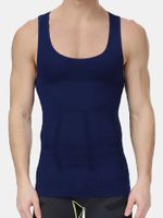 Mens Sexy High Elastic Fat Burning Body Sculpting Waist Tummy Tuck Skinny Fit Sport Tank Tops