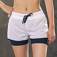 Women's Shorts 2 in 1 Mesh Color Block Sport Athleisure Shorts Bottoms Quick Dry Breathable Soft Yoga Tennis Exercise  Fitness Running Walking Training Casual Outdoor Exercising  Summer Lightinthebox - thumbnail