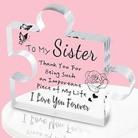 Engraved Puzzle, Birthday Gifts for Sister, Engraved Acrylic Block Puzzle Sister Present, Engraved Plaque Desk Decorations miniinthebox