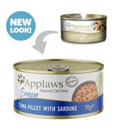 Applaws Tuna Fillet with Sardine Senior Wet Cat Food 70g x 24 Tins