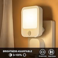 Motion Sensor Light LED Night Light Modes Switching Brightness Adjustable Just Plug In Outlet Light and Dark Sensor Lightinthebox