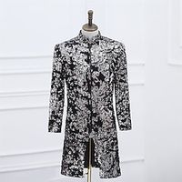 Retro Vintage 1970s Disco 1980s Coat Masquerade Outerwear Disco Men's Sequins Cosplay Costume Masquerade Party  Evening Coat Lightinthebox - thumbnail