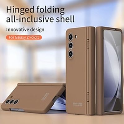 Phone Case For Samsung Galaxy Z Fold 5 Z Fold 4 Back Cover with Screen Protector Full Body Protective Support Wireless Charging Solid Color PC Lightinthebox