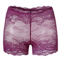 Sexy Embroidery Lace Seamless Breathable Boyshorts Mid Waist Underwear For Women