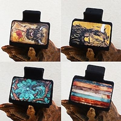 Western Hair Claw Clips Large Hairpins for Women Wood Printed Scottish Long Thick Hair Neutral Colors Appreciation Gifts Idea Teacher Nurse Mom Friends Teens Lightinthebox