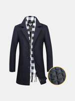 Mens Thicken Woolen Trench Coat