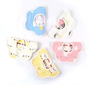 1pcs Baby Unisex Basic Cartoon Print Cotton Baby Bibs Blue  Yellow  Blushing Pink One-Size Lightinthebox