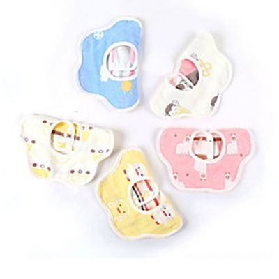 1pcs Baby Unisex Basic Cartoon Print Cotton Baby Bibs Blue  Yellow  Blushing Pink One-Size Lightinthebox