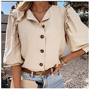 Women's Coat Daily Wear Spring Summer Regular Coat Regular Fit Casual / Daily Jacket Solid Color Others Lotus color khaki miniinthebox