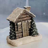 Log Cabin Snowy Winter Incense Cone Burner, Christmas Chimney Cottage Incense Burner, Incense Stick Holder, Aromatherapy Ornament, Christmas Gift Lightinthebox - thumbnail