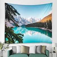 Beautiful Lake Mountain Tree Landscape Tapestry Art Deco Blanket Curtain Hanging Home Bedroom Living Room Decoration Lightinthebox - thumbnail