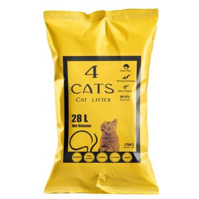 4 Cats Bentonite Clumping Cat Litter - 28L - Lemon