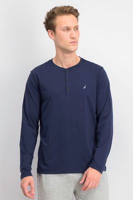 Mens Henley Pajama Shirt Maritime Navy Mens Henley Pajama Shirt Maritime Navy