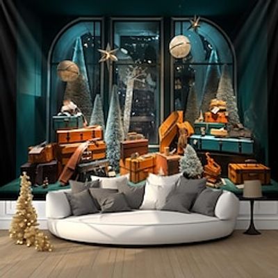 Christmas Showcase Gifts Hanging Tapestry Wall Art Xmas Large Tapestry Mural Decor Photograph Backdrop Blanket Curtain Home Bedroom Living Room Decoration miniinthebox