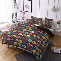 Halloween Duvet Cover Microfiber Soft and Breathable Easy-Care Bedding Quilt Cover with Zipper Closure Three-Piece Bed Set for Bedroom and School Dormitory miniinthebox - thumbnail