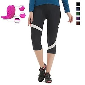 21Grams Women's Cycling 34 Tights Bike 34 Tights Mountain Bike MTB Road Bike Cycling Sports Patchwork 3D Pad Breathable Quick Dry Moisture Wicking Black Burgundy Spandex Clothing Apparel Bike Wear Lightinthebox