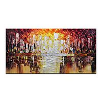 Oil Painting Handmade Hand Painted Wall Art Modern Palette Abstract Architecture Home Decoration Decor Rolled Canvas No Frame Unstretched Lightinthebox - thumbnail
