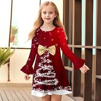 Christmas Girls' 3D Snowflake Dress Sleeveless 3D Print Fall Daily Holiday Vacation Casual Beautiful Kids 3-12 Years Swing Dress A Line Dress Tank Dress Above Knee Polyester Regular Fit Lightinthebox - thumbnail