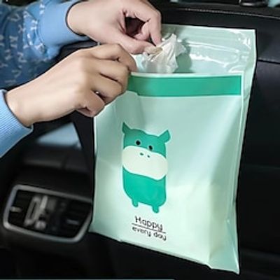 15pcs Disposable Car Trash Bags, Portable Self-adhesive Car Trash Bags, Garbage Bag Office Desktop Portable Storage Bag miniinthebox