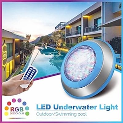LED Pool Light Outdoor Underwater Lights RGB Remote Control Colorful Stainless Steel Lamp 12W AC12V IP68 Waterproof Bulb for Outdoor Pool Fountain Landscape Decoration Light miniinthebox