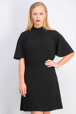 Womens Plain Shift Dress  Black