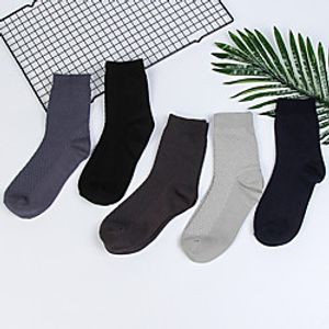 Fashion Comfort Men's Socks Solid Colored Socks Sport Socks  Athletic Socks Medium Casual Black 3 Pairs  Casual Socks Lightinthebox
