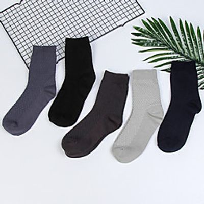 Fashion Comfort Men's Socks Solid Colored Socks Sport Socks  Athletic Socks Medium Casual Black 3 Pairs  Casual Socks Lightinthebox