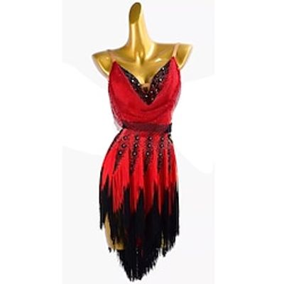 Latin Dance Exotic Dancewear Dress Tassel Women's Performance Daily Wear Sleeveless Spandex Lightinthebox