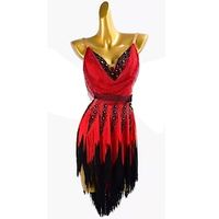 Latin Dance Exotic Dancewear Dress Tassel Women's Performance Daily Wear Sleeveless Spandex Lightinthebox