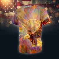 Independence Day Eagle American US Flag Daily Designer 1950s Men's 3D Print T shirt Tee Daily Holiday American T shirt Blue Short Sleeve Crew Neck Shirt Summer Spring Clothing Apparel S M L XL X Lightinthebox