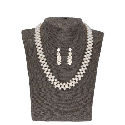 Sri Jagdamba Pearls Adore 1 Line Pearl set - JPOCT-20-202