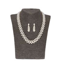 Sri Jagdamba Pearls Adore 1 Line Pearl set - JPOCT-20-202 - thumbnail