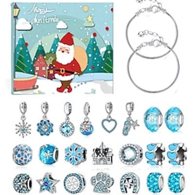 Christmas Advent Calendar 2023 Xmas Gift  Countdown Bracelets Making Kit 24 Days Christmas Gift DIY Charm Beads and Bracelets for Girls Women Kids miniinthebox