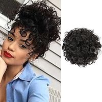 Messy Bun Hair Piece Hair Scrunchie Elastic Drawstring Large Curly Hair Buns Hair Piece Synthetic Wavy Short Ponytail Extension Clip in Bun Hair Pieces for Women Lightinthebox