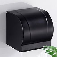 Toilet Paper Holder Contemporary Aluminum Wall Mounted Toilet Paper Roll Holder Matte Black 1pc miniinthebox - thumbnail