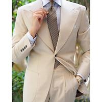 White Yellow Burgundy Men's Wedding Suits Solid Colored 2 Piece Fashion Business Tailored Fit Single Breasted One-button 2024 Lightinthebox