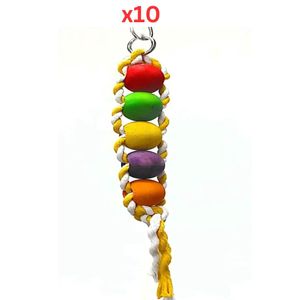 Pets Club Natural Wooden Bird Toy, Size H29xW4 Cm (Pack of 10)