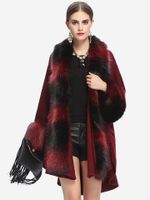 Faux Fur Patchwork Knitting Women Coats