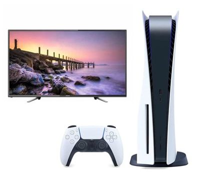 Nikai 32-Inch Full HD Led TV + Sony PlayStation 5 Console (PS5) - Disc Version (International Edition) (UAE Delivery Only)