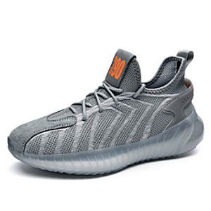 Men's Trainers Athletic Shoes Sporty Athletic Running Shoes Basketball Shoes Tissage Volant Breathable Non-slipping Shock Absorbing Booties / Ankle Boots White Black Gray Spring Summer miniinthebox