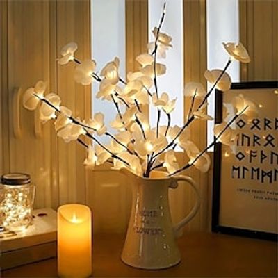 1Pc 20 LED White Willow Branch Lights - Perfect for Home, Garden, Wedding, Christmas, And Holiday Decor - Battery-Free miniinthebox 1Pc 20 LED White Willow Branch Lights - Perfect for Home, Garden, Wedding, Christmas, And Holiday Decor - Battery-Free miniinthebox