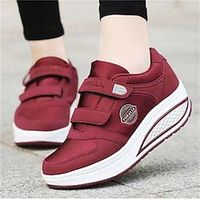 Women's Sneakers Height Increasing Shoes Platform Sneakers Comfort Shoes Outdoor Daily Platform Wedge Heel Round Toe Casual Comfort Minimalism Running Walking Polyester PU Magic Tape Solid Color Lightinthebox - thumbnail