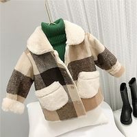 Kids Girls' Coat Outerwear Plaid Coat School Active Adorable khaki Winter Fall 2-6 Years Lightinthebox - thumbnail