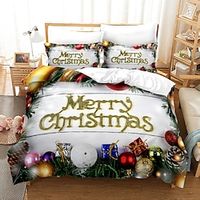 Christmas Series Quilt Cover Digital Printing Three Piece 3D Bedding Set Lightinthebox - thumbnail