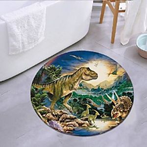 dinosaur empire round mat carpet door mat bedroom living room carpet study room carpet kitchen bathroom anti-slip mat miniinthebox
