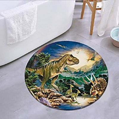 dinosaur empire round mat carpet door mat bedroom living room carpet study room carpet kitchen bathroom anti-slip mat miniinthebox
